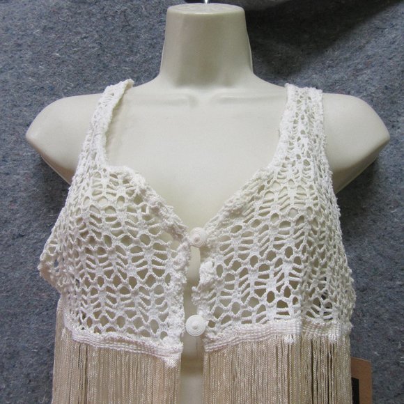 White Fringe Cool Wear Cover Up - Picture 2 of 10